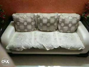 White And Gray 3-seat Sofa