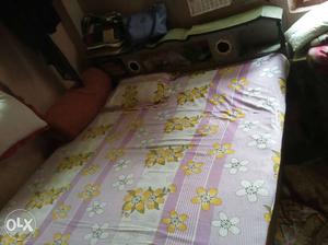 White, Yellow And Pink Floral Bed Sheet