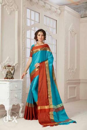 Women's Black And Brown Sari