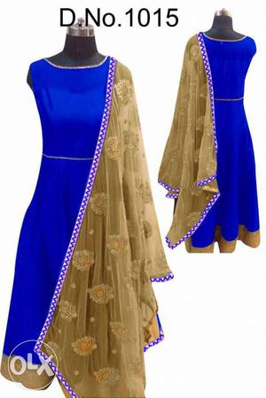 Women's Blue,red,pink Long Sleeve Long Dress diwali offer