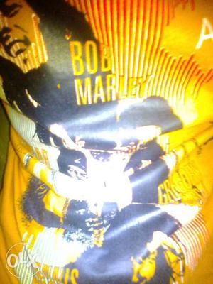 Yellow And Black Bob Marley Print Shirt