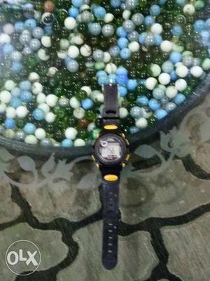 Black Digital Watch With Strap