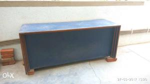 Blue And Brown Wooden table
