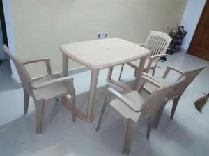 Brand New Plastic Dining Table with Chairs