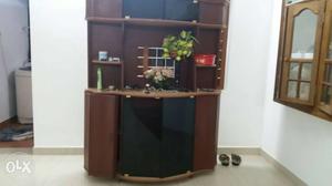 Brown And Black Wooden Television Hutch