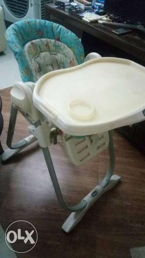 Chico Baby's White And Blue High Chair