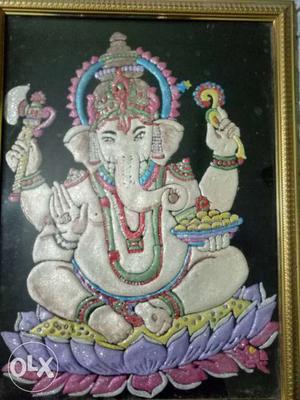 Ganesh ji picture with Supperb frame.