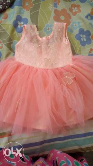 Girl's Pink Sleeveless Dress