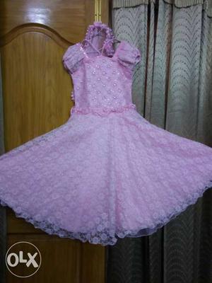 Girls cute pink fairy gown with headband for 7-10
