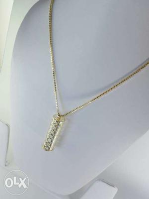 Gold Cylindrical Pendant Necklace