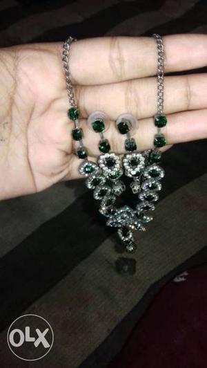 Green Gem Silver Pendant Necklace