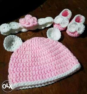 Handmade crocheted baby set