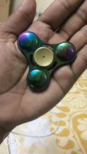 Multi colour chrome fidget spinner