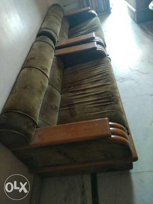 Pair Green And Brown Seat, 5 complete sofa set