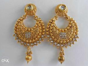 Pair Of Gold-and-diamond Earrings