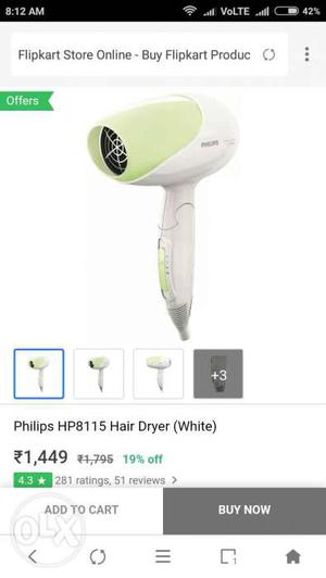 Philips hair dryer along with softouch wax heater.