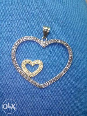 Platinum 925 and gold Double Heart Locket