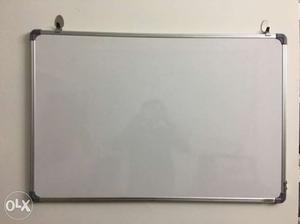 Rectangular Grey Steel Framed Whiteboard