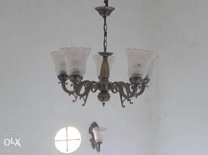 Silver And White Uplight Chandelier