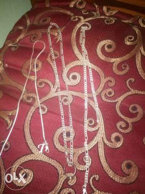 Three Silver Chain Necklaces