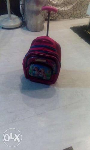 Toddler's Pink Barbie Rolling Bag