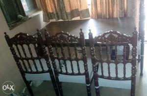 Wooden Dining Table with 4 Chairs [Good Condition]