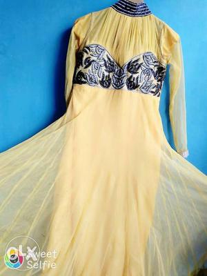 Yellow Longsleeve Neck Dress