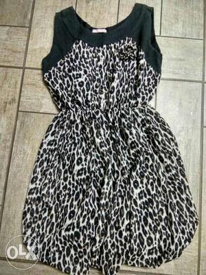 Zebra printed sleeveless dress