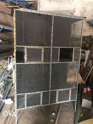 Gray Steel Frame Pet Cage