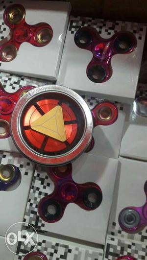 Pink And Red Tri Hand Spinner