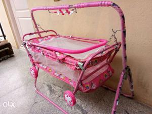 Pink Metal Framed Cradle