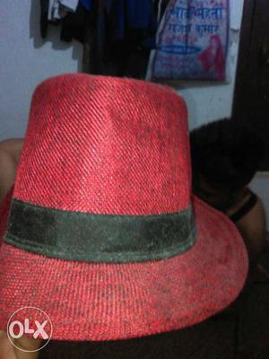 Red And Black Fedora Hat