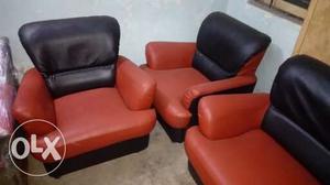 3+1+1 fully renowated used leather sofa Very good