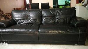 5 seater leather type sofa in good condition