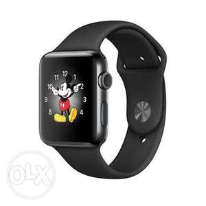 Apple Watch With Black Sport Band