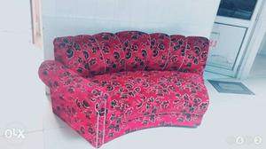 Black And Red Suede Chaise Lounge