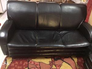 Black colour leather sofa Used for 5 years In