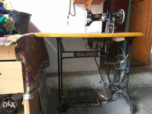 Brown And Black Ralson Treadle Sewing Machine