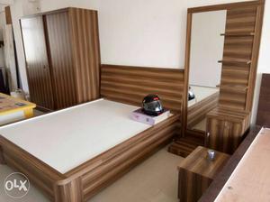 Brown And White Wooden Bedroom Set