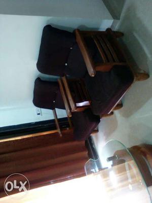 Brown full sofa set with center table in good condition
