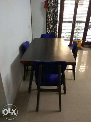 Dining table with four chairs teak wood