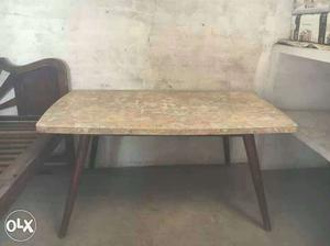 Rectangular Beige Marble-type Table