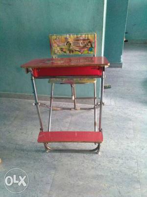 Red Folding Table With Chair