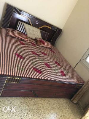 Sagwan wooden double bed(used gently) with