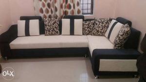 White And Black Corner Sofa