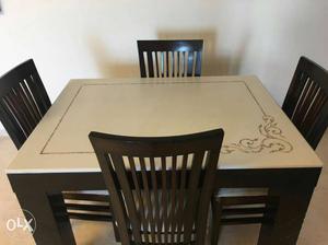 White And Brown 5-piece Dinette Set