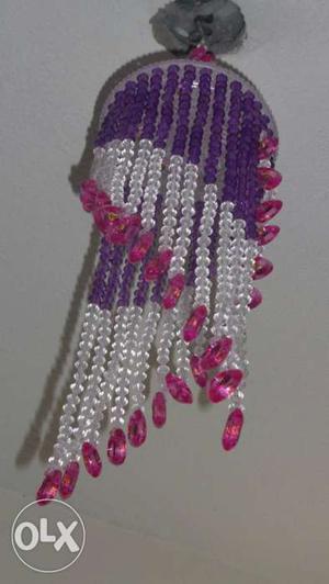White, Purple And Pink Beaded Hanging Decor