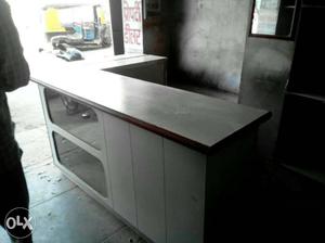 White Wooden Counter Desk