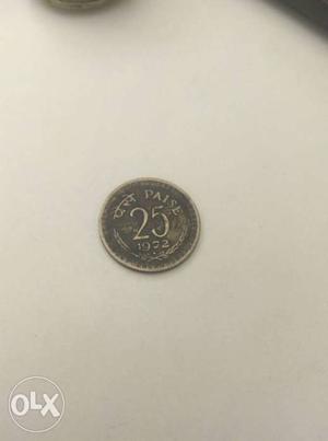 25 paisa indian coin sine 
