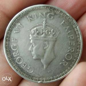 74 years old King George VI antic silver coin